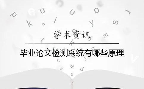 畢業論文檢測系統有哪些原理