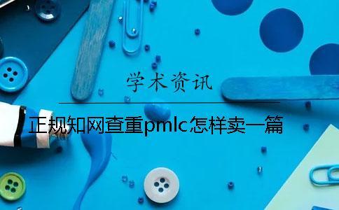 正規學術查重pmlc怎樣賣一篇
